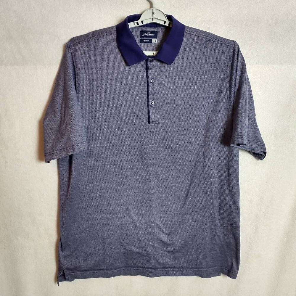 Jack Nicklaus Legacy 18 Polo Shirt Mens XXL Blue Double Mercerized Cotton Golf